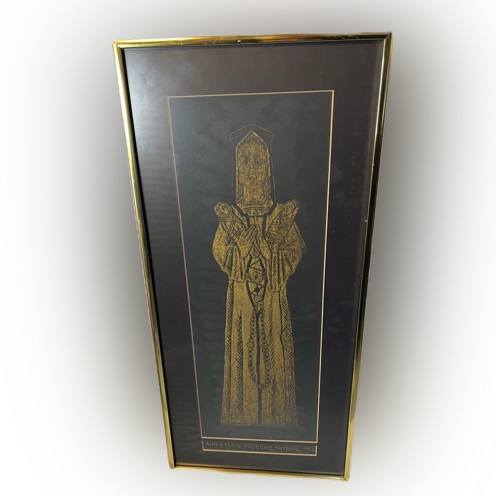 Anne a. Wode Brass rubbing style, vintage